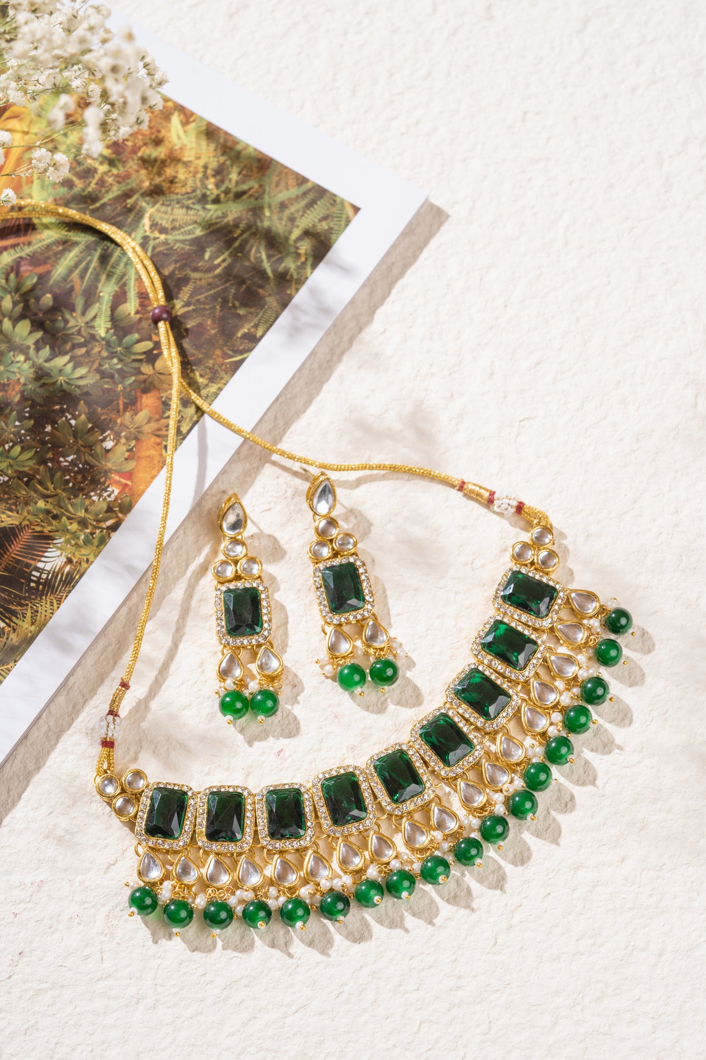 Sadaf Gold Plated Jadau Necklace Set