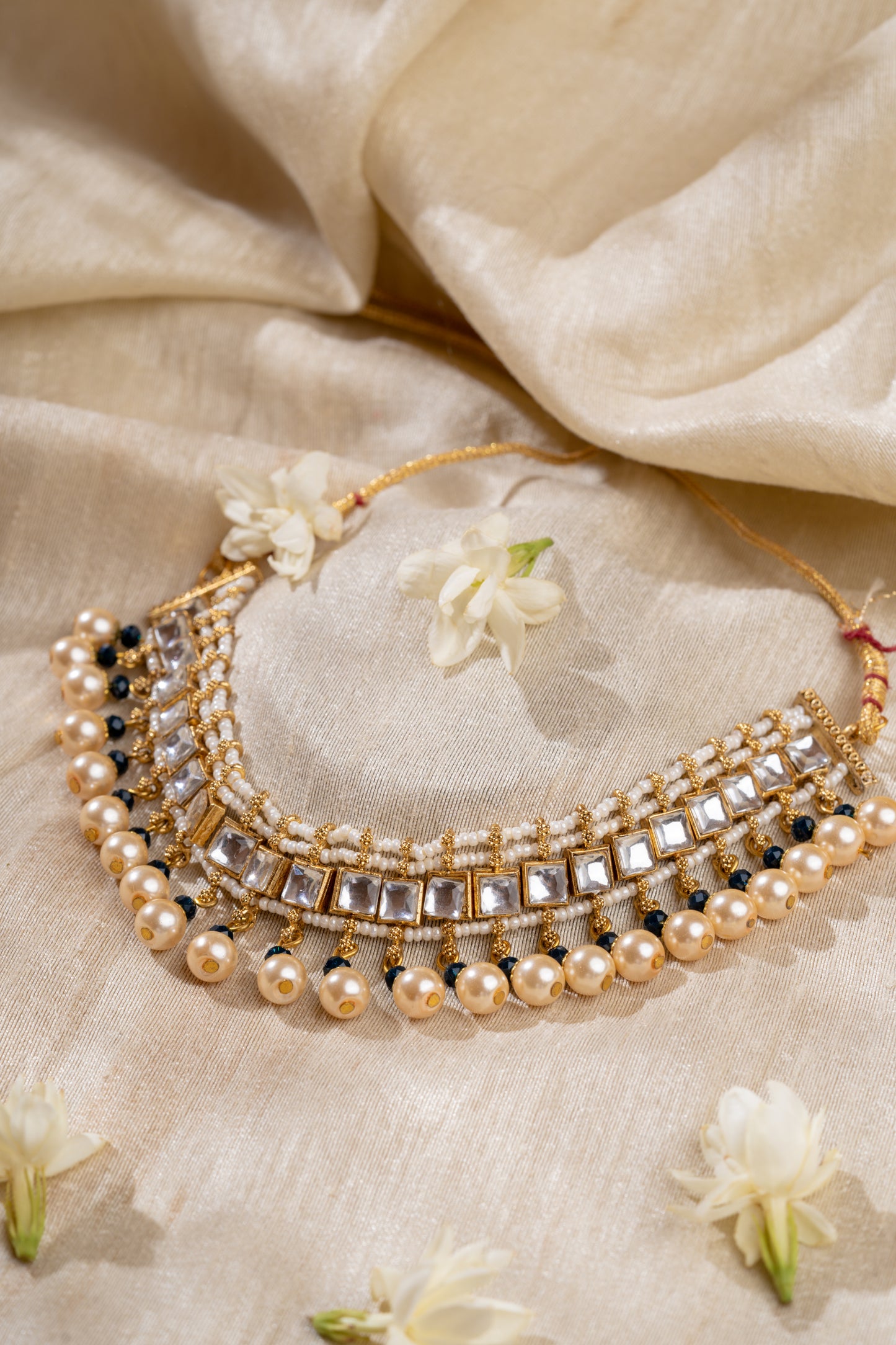 Neelamani Gold Plated Kundan Necklace Set