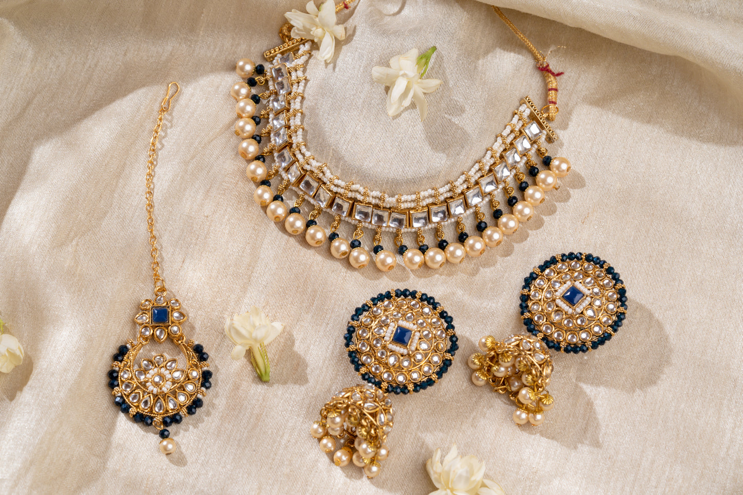 Neelamani Gold Plated Kundan Necklace Set