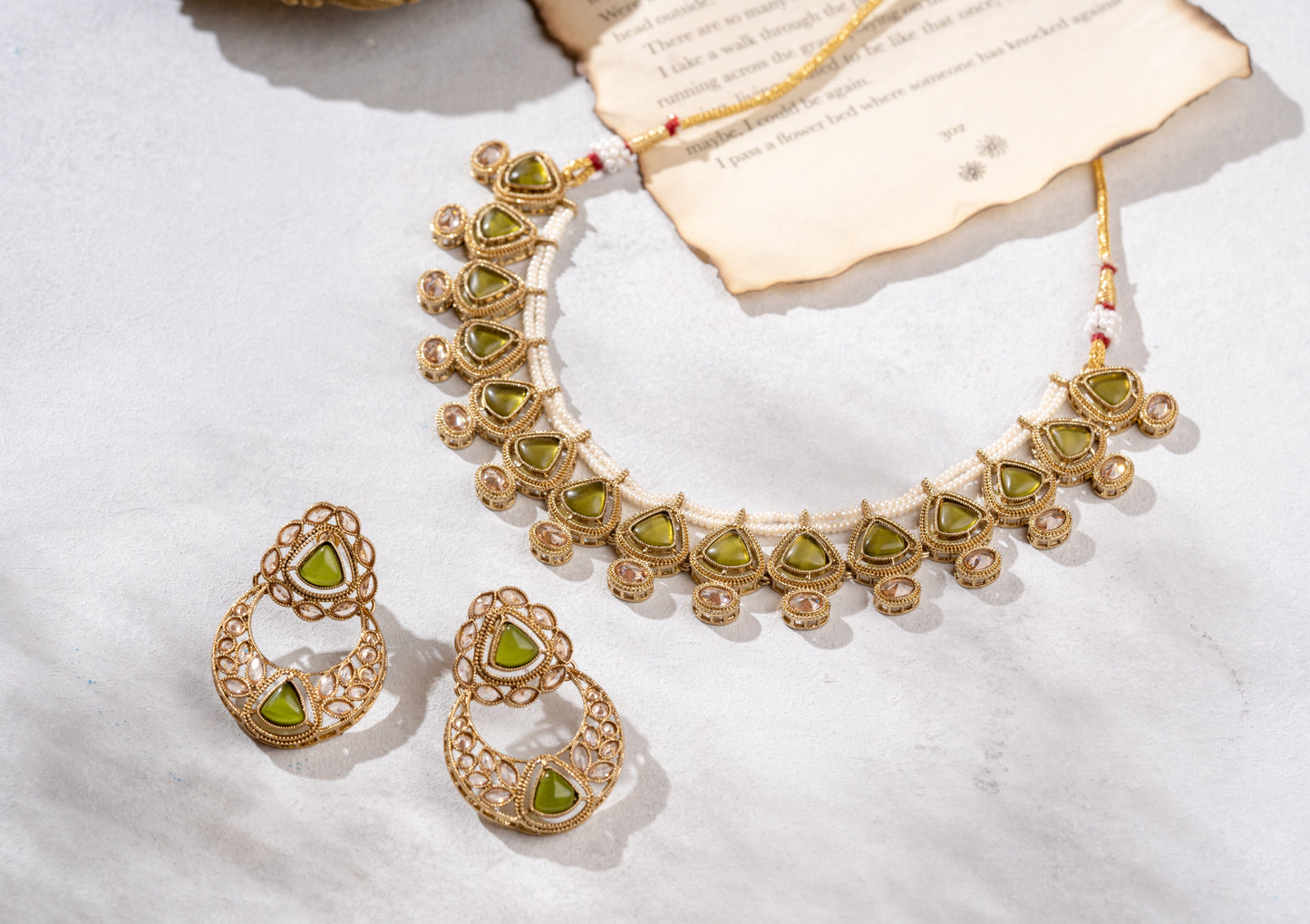 Manna Gold Plated Kundan Necklace Set