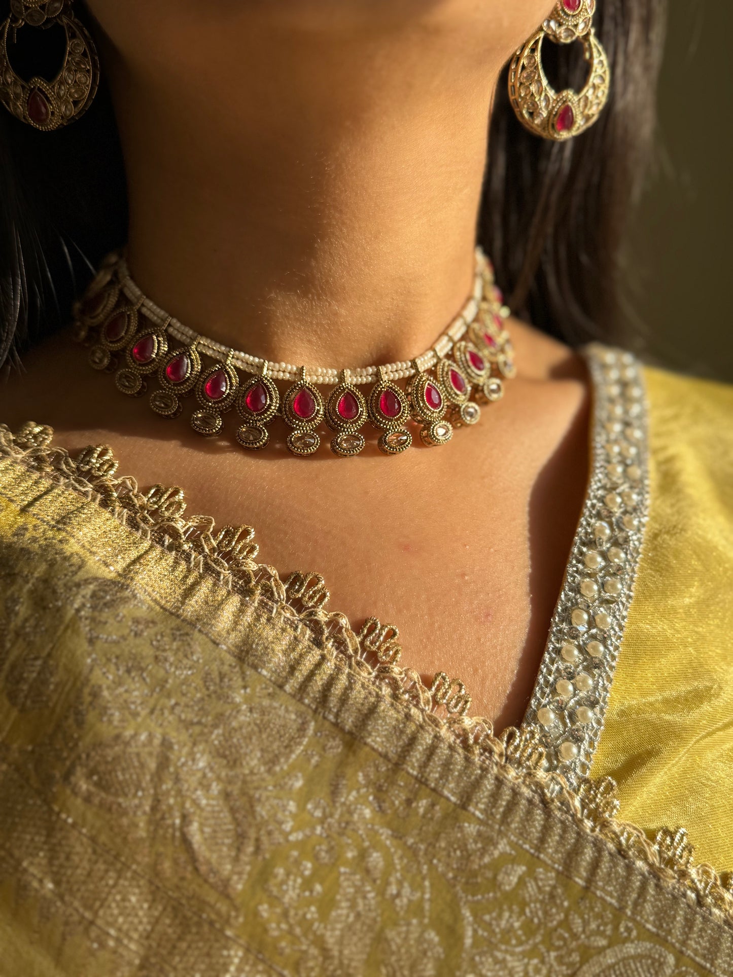 Chandanhaar Gold Plated Kundan Necklace Set