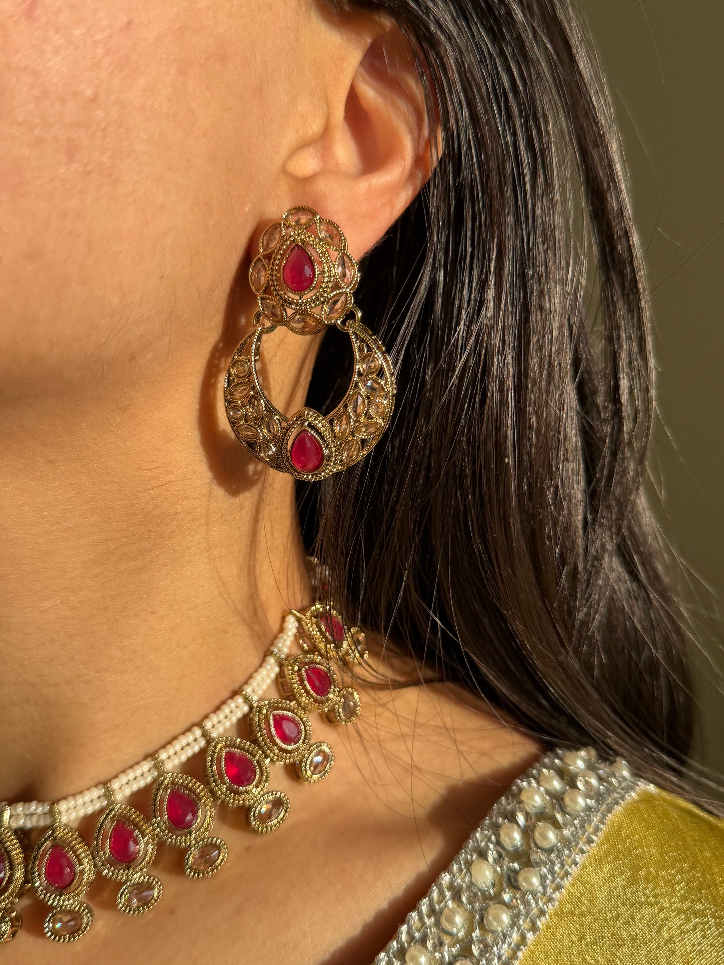 Chandanhaar Gold Plated Kundan Necklace Set