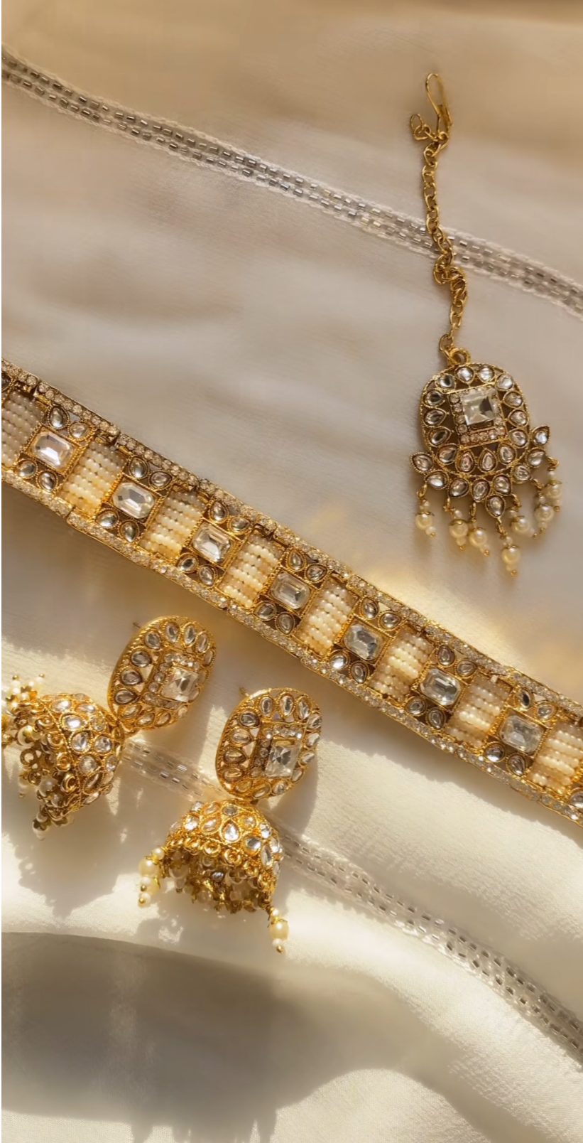 Ratna Shahi Gold Plated Kundan Necklace Set