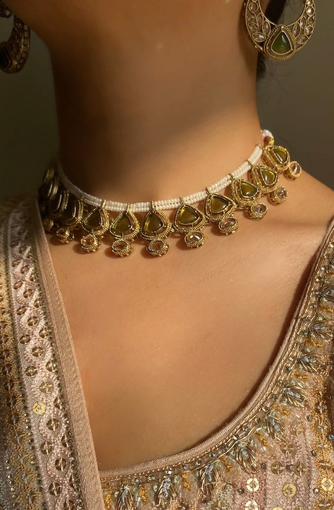 Manna Gold Plated Kundan Necklace Set