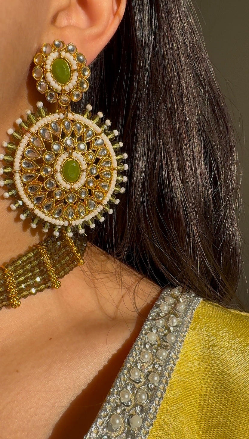 Panna Gold Plated Kundan Necklace Set