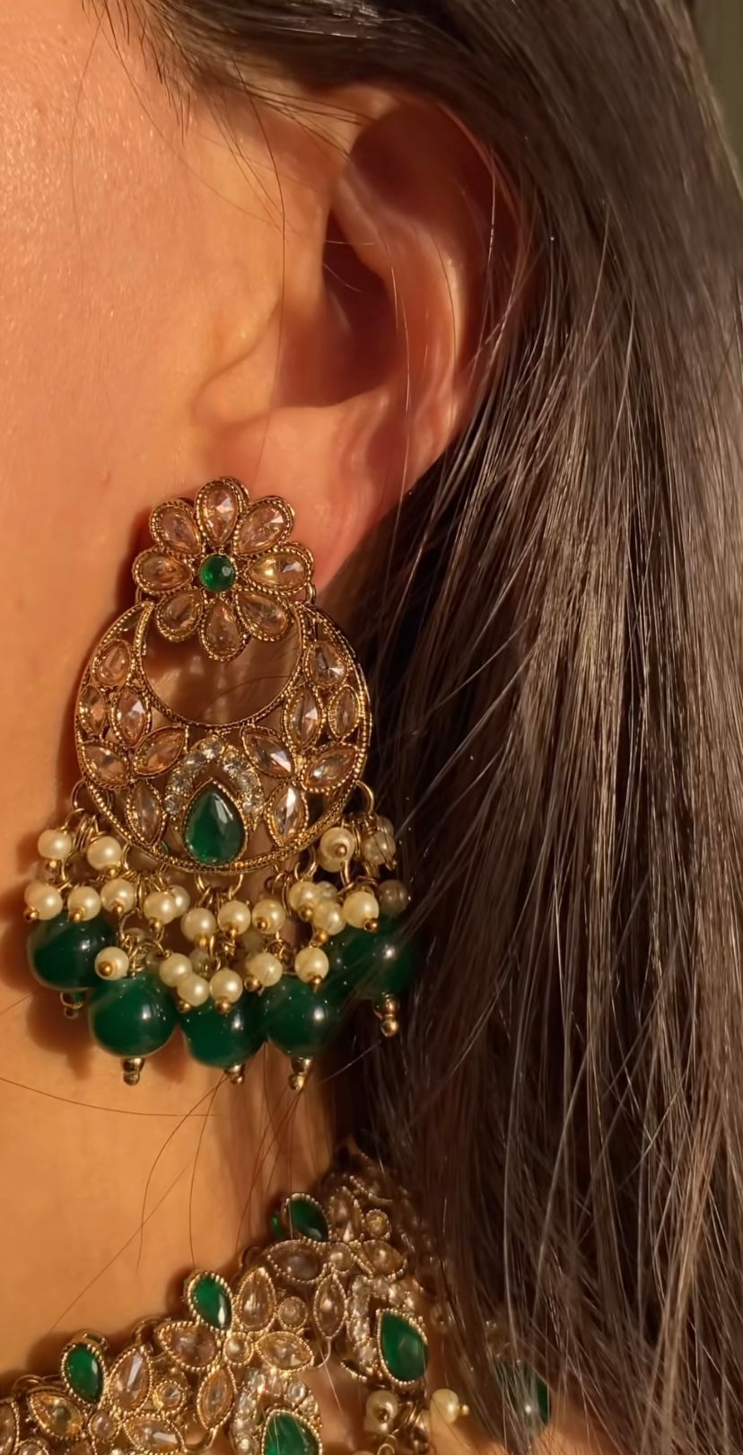 Vrindavana Gold Plated Kundan Necklace Set
