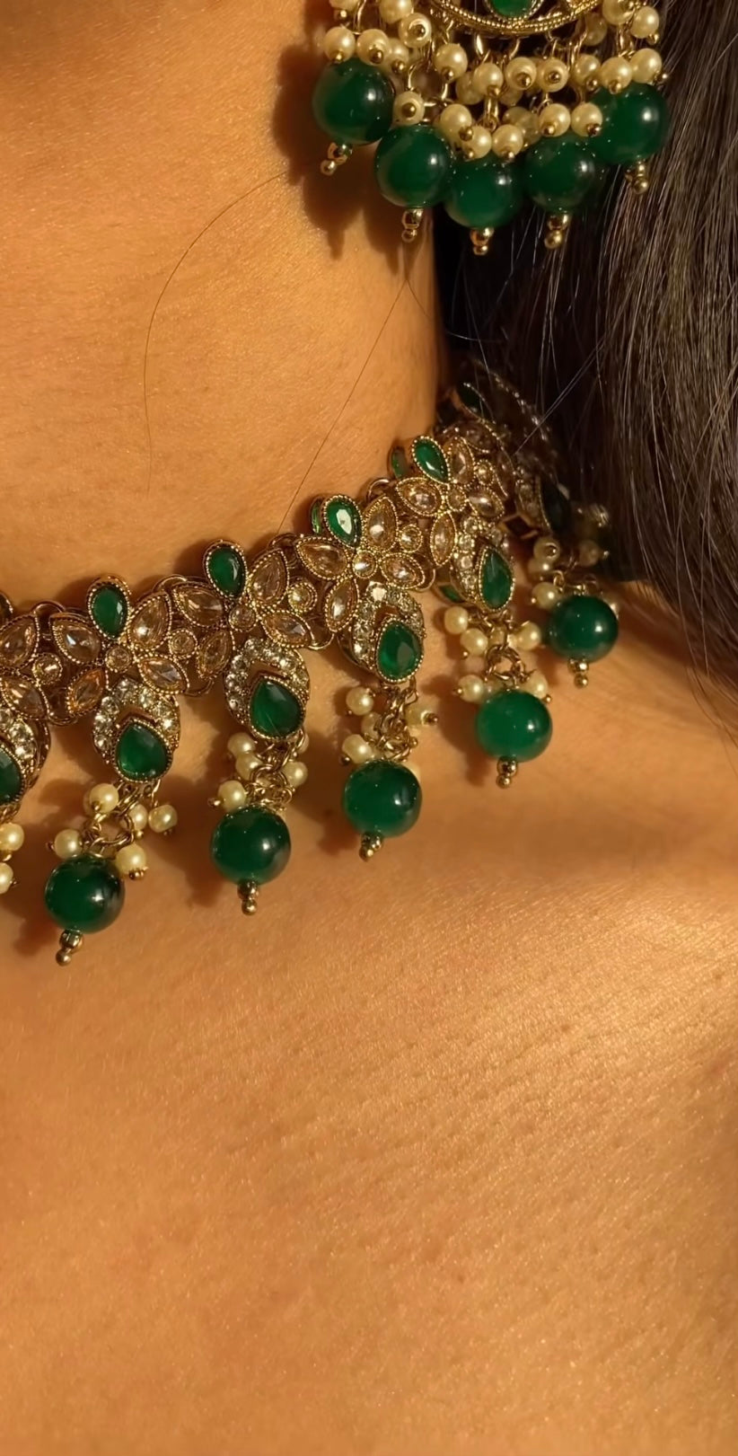 Vrindavana Gold Plated Kundan Necklace Set