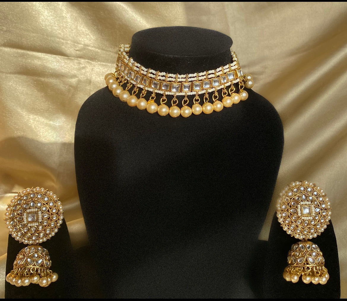 Jodha Gold Plated Kundan Necklace Set