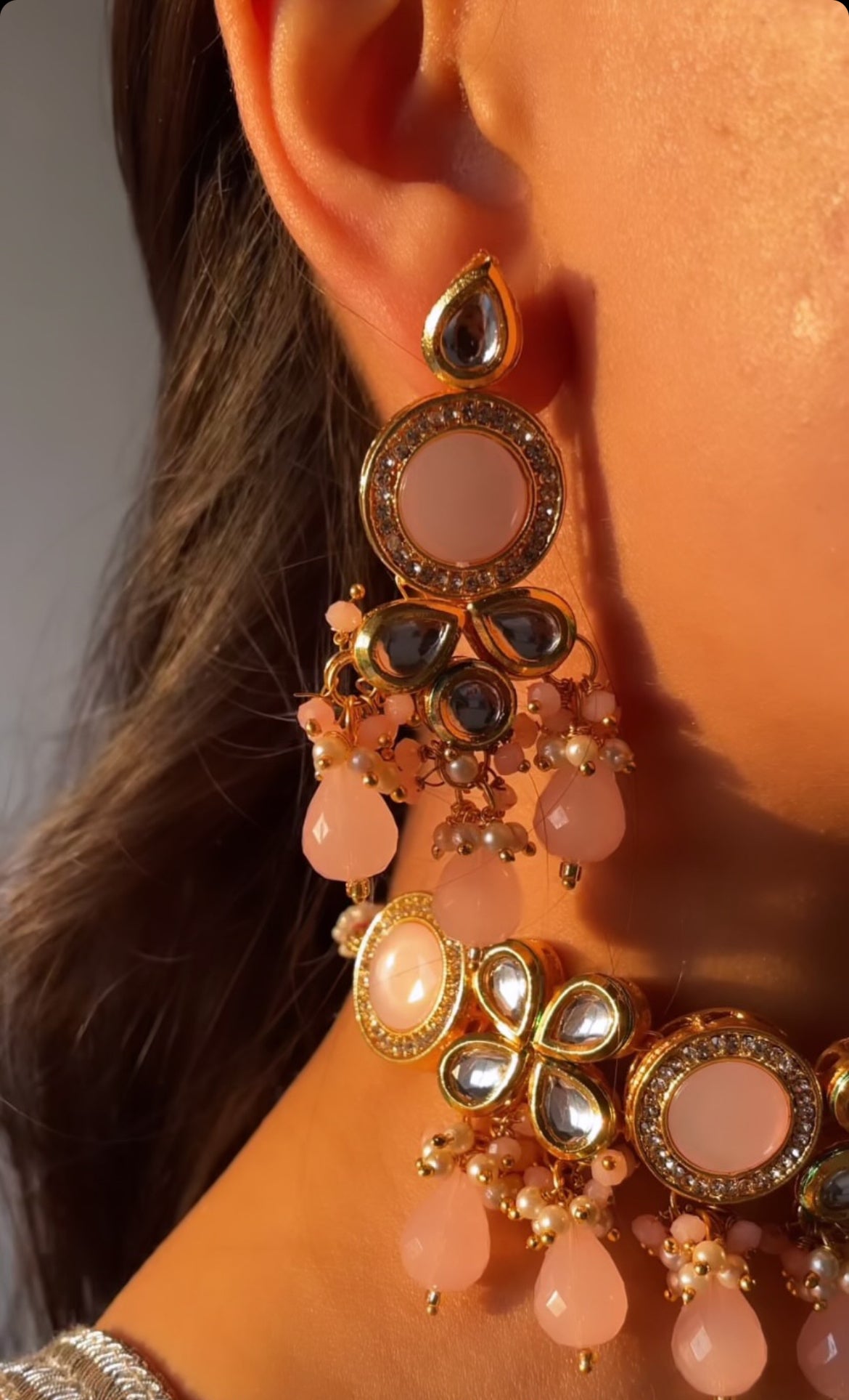 Meenakari Gold Plated Kundan Necklace Set