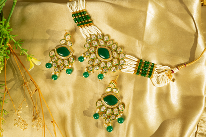 Rukmani Gold Plated Kundan Necklace Set