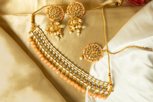 Kabira Gold Plated Kundan Necklace Set