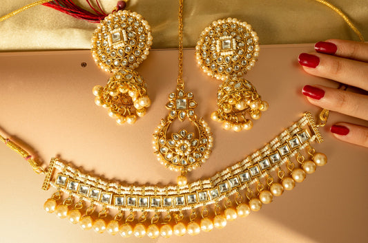 Jodha Gold Plated Kundan Necklace Set