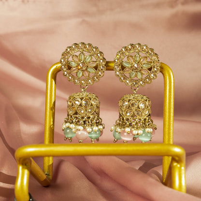 Pastel Dreams Gold Plated Kundan Necklace Set