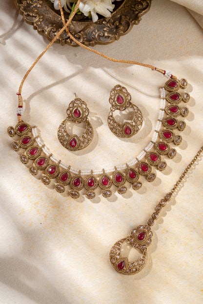Chandanhaar Gold Plated Kundan Necklace Set