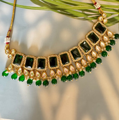 Sadaf Gold Plated Jadau Necklace Set