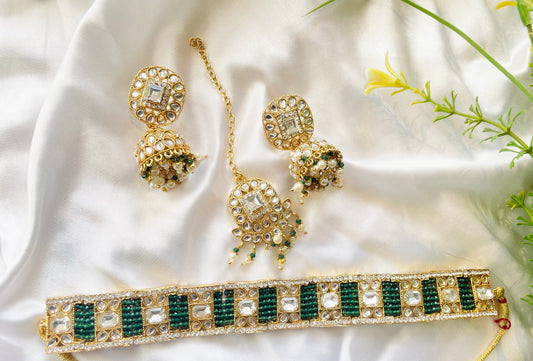 Majestic Gold Plated Kundan Necklace Set