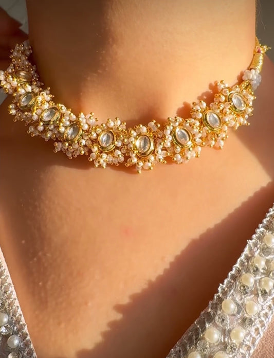 Pranaya Gold Plated Kundan Necklace Set